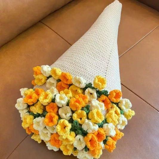 DIY Crochet Flower Bouquet Kit with Gift Bag