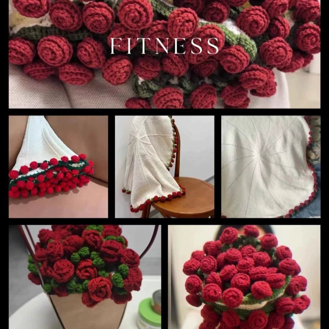 DIY Crochet Flower Bouquet Kit with Gift Bag
