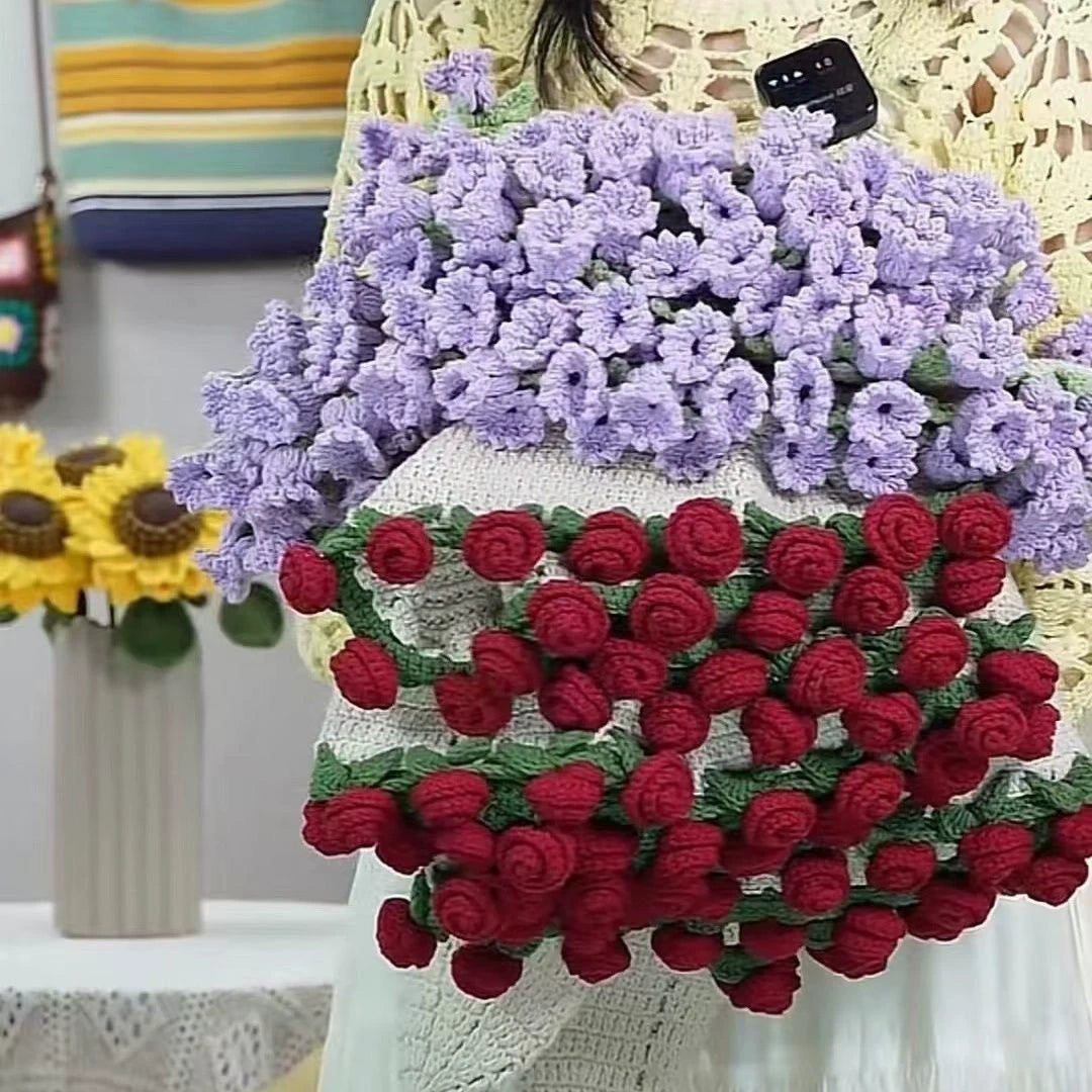 DIY Crochet Flower Bouquet Kit with Gift Bag