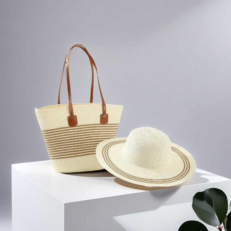 Shoulder straw bag trendy fashion women's bag large capacity