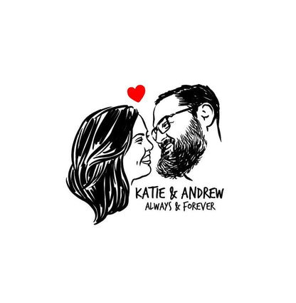 Personalize portrait stamp gift for couple bride and groom
